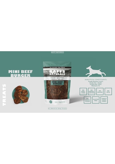 Baffs Naturals Dana Mini Burger Doğal Köpek Ödül Maması 100 G