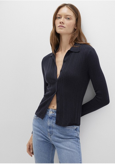 Mavi - Yün Karışımlı Lacivert Triko Polo 1710838-70489 Lacivert