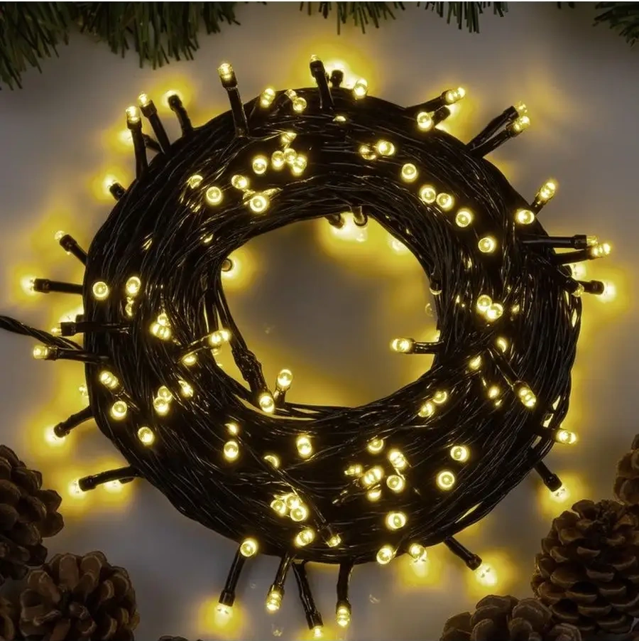 Luazon Lighting 20 Metre Uyumlu Yılbaşı Sıcak Beyaz Ağaç Yaka İsterseniz Şeffaf İpeksi 15288218 Beyaz