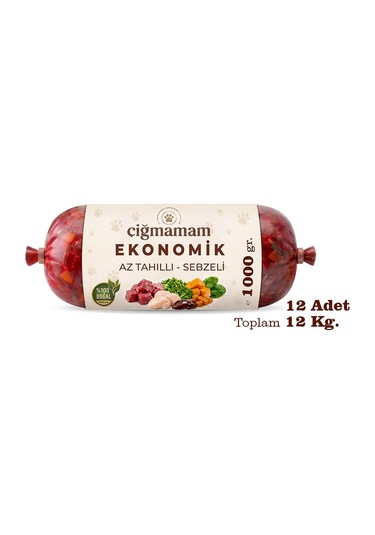 Ekonomik Barf Köpek Maması 12 Kg - 1000 G X 12