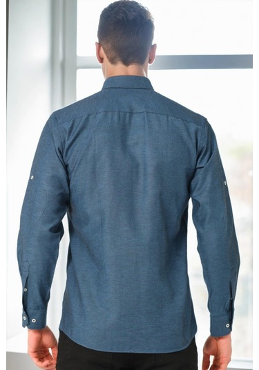 G974 Dewberry Erkek Gömlek-petrol Petrol