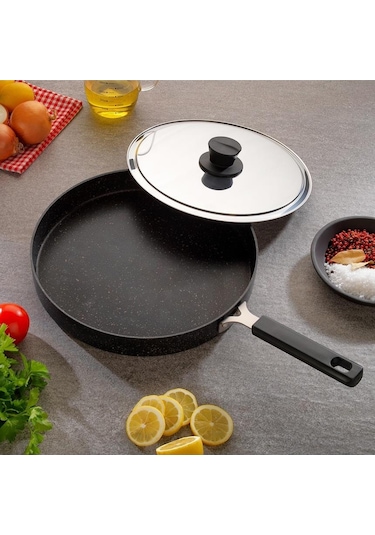 Schafer Fish Pan Kapaklı Balık Tavası 32 Cm-2 Parça Siyah
