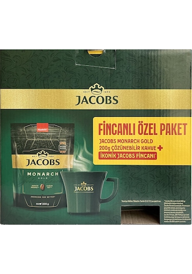 Jacobs Monarch Gold 200 Gr İkonik Jacobs Fincanlı Set X 4 Adet Çözünebilir