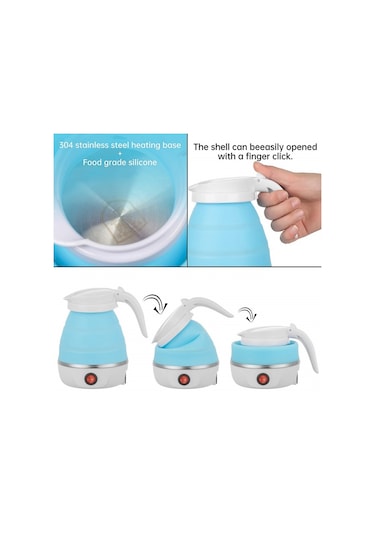 Ev Seyahat Abd Tak 110v Beyaz İçin Taşınabilir Katlanır Silikon Elektrikli Su Isıtıcısı