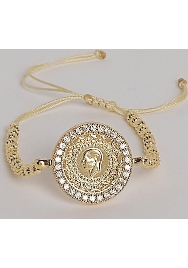 Dorika Toplu Çeyrekli Bileklik Sarı Altın