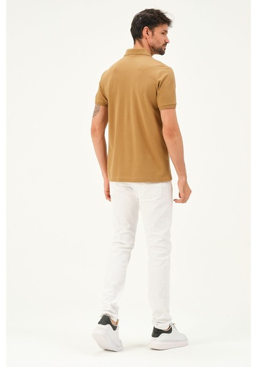 Classıc Pamuk Regular Comfort Erkek Polo Yaka Tişört Camel
