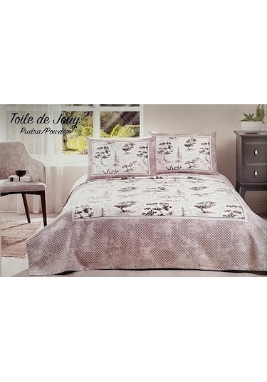 Özdilek Toile De Jouy Çift Kişilik Pike Takımı Ranforce Pudra