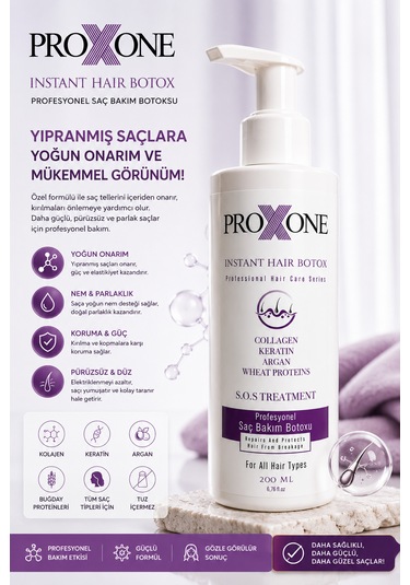 Proxone Profesyonel Collagen Keratin Argan İçerikli Saç Bakım Kremi 200 ML