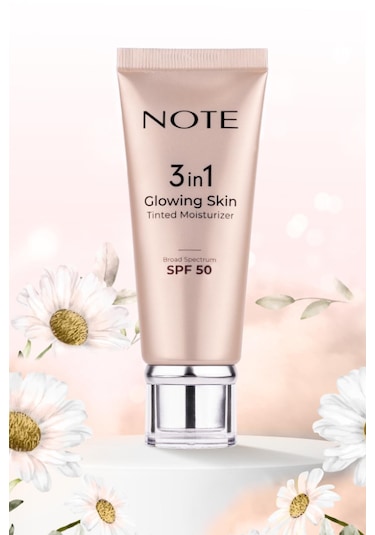 Note Cosmetics 3 in 1 Glowing Skin Tinted Moisturizer 50 SPF Işıltılı Aydınlatıcı Krem