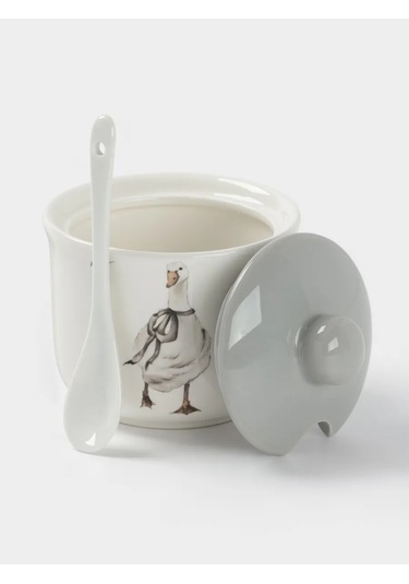 Dolana Kapaklı Ve Kaşıklı Şekerlik "kazlar" 300 Ml 378504006 Beyaz