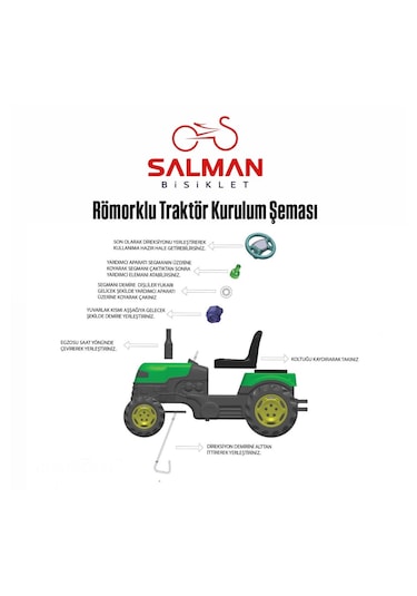 Römorklu Pedallı Çocuk Traktörü 3+ Yaş