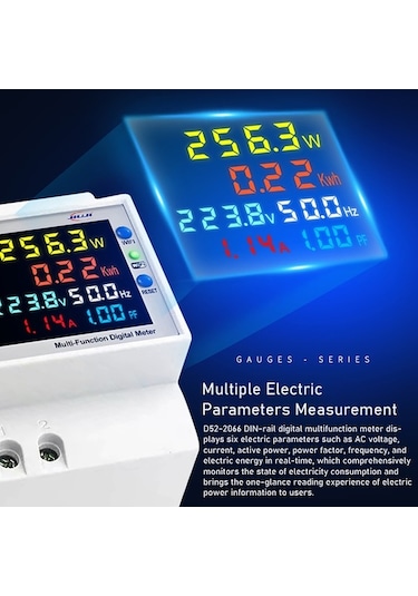 Trendooze Geeksen Tuya Wifi Ev Akıllı Dijital Ekranlı Elektrik Sayacı Dın-ray Voltaj Ve Akım Ölçer İe