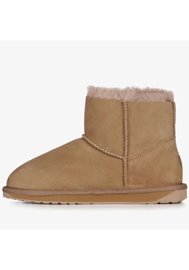 Emu Australia Leather Piction Boot Kadın Koyun Derisi Koyun Kürkü Bot Bej Camel