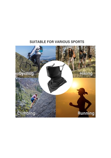 Geeksen Yumuşak Nylon Yüz Maskesi - Hızlı Kuruyan, Ter Emici, Spor Ve Seyahat İçin Uygun - Siyah Renk Seçenekleri Çok Renkli