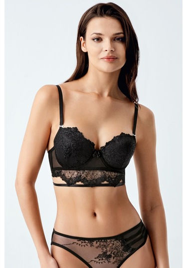 Luw 6115 Siyah Dolgusuz Sütyen Külot 2Li Takım Siyah