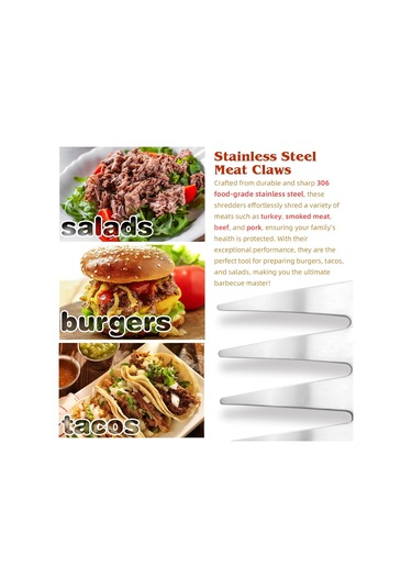 Youmex 2'li Çelik Ayı Pençe Et Shredder - Dışarıdaki Bbq Ve Mutfak İçin Et Parçacı, Tavuk撕扯 Aleti Diğer