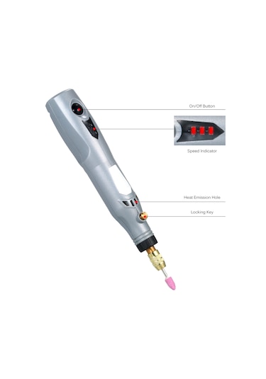 Youtek 3 Hız Ayarlı Şarj Edilebilir Mini Elektrikli Taşlama Makinesi, 21 Parça Aksesuar Seti İle Polisaj Ve Delme İşlemleri İçin