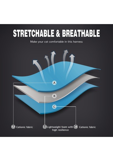Geekyou Kedi Tasma Taşıma Kemerleri, Hafif Nefesli, Esnek Konforlu, Ayarlanabilir, Gri, Büyüklük L Yb001b012