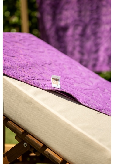 Menderes Home Cotton Collection Bukle Plaj Havlusu Saçaklı Mor