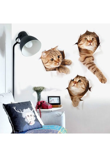 Reedark Sevimli 3d Kedi Çıkartması - Su Geçirmez, Yapışkanlı, Her Yüzeye Uygulanabilir Dekorasyon 112 Karakter Diğer