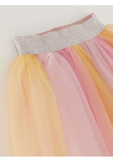Kız Çocuk Renkli Tütü Etek-14828 Sarı