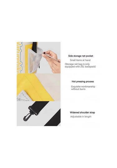 Naturehike Rafting Su Geçirmez Çanta Kuru Islak Ayrı Omuz Çantası Açık Hava Yüzme Paketi, Renk: 25l Sarı Sarı