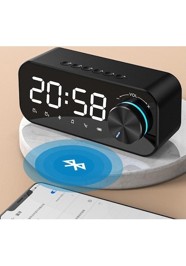 Valkyrie Bluetooth Şarjlı Alarmlı Usb/Sd Aynalı Masa Saati