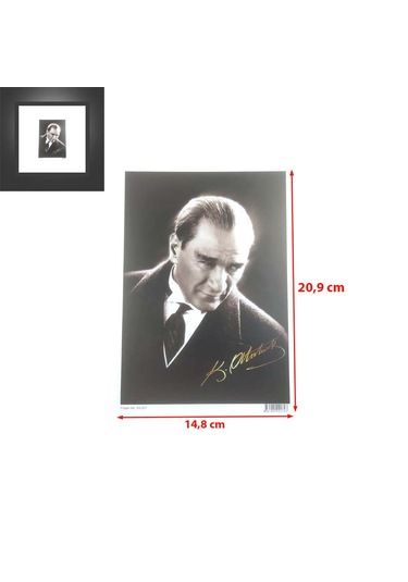 10 Adet Kemal Atatürk Poster A5 Küçük Poster Ebat: 20,9 Cm X 14,8 Cm
