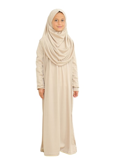 İki Parça Çocuk Elbisesi Seti Eşarp İle Takım Taş