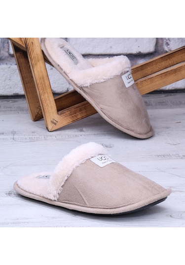 Ghattix Ucg Tüylü Üşütmez Pofuduk Panduf Ev Terlik Bej 001