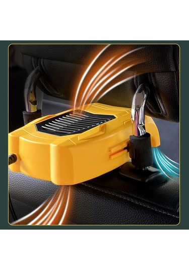 Wezone Araba Arka Koltuk Soğutucu Fan - Usb İle Çalışır, Evcil Hayvanlar Ve Yolcular İçin, Sarı Renk