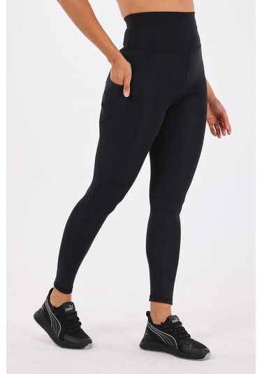 Scorp Sculpt Kadın Yüksek Bel Toparlayıcı Push Up Cepli Uzun Spor Tayt Siyah STANDART