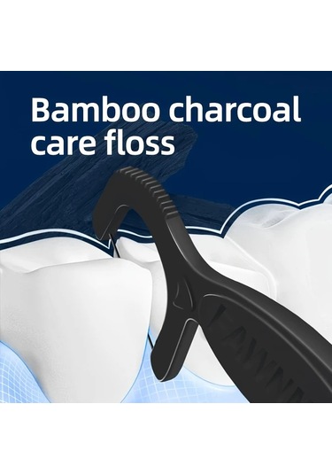 Willowhaven 50 Adet Bambu Kömürlü Diş İpi, Ağız Bakımı Ve Diş Arası Temizlik Çubukları