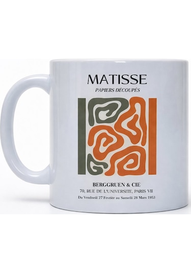 Matisse Renk Dansı Seramik Kupa Beyaz
