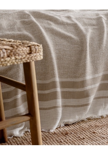 Castillones Çift Kişilik Pamuklu Yatak Örtüsü - Bej 8684427228715 Ekru