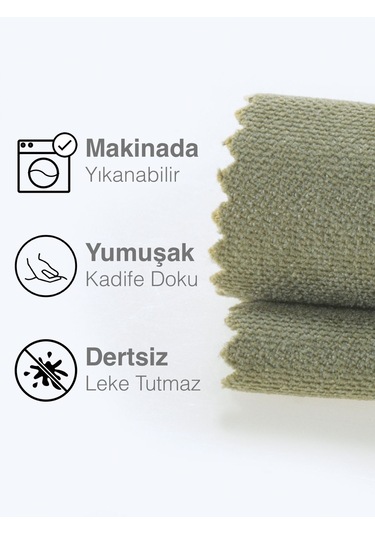Kadife Dokulu Ada Çayı Rengi Daily Series Runner 40 X 140 Ada Çayı