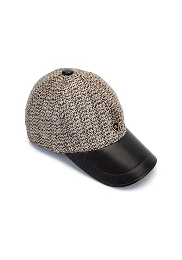 Tamer Tanca Erkek Deri & Tekstil Bej Şapka 524 1121 Sapka Sk24-25 Bej Dsnl Koyu Bej