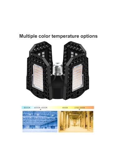 Springsun 100w Endüstriyel Led Garaj Aydınlatma - Su Geçirmez E27 Folding Aydınlatma