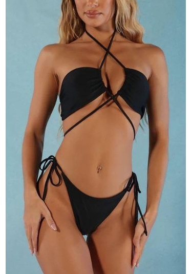 Deep Beach Bağlama Detaylı Bikini Takım Db200780bt 001