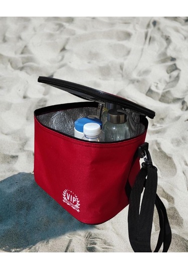 Vip Termos Çanta 11 L Plaj Tipi Buzluk Soğutucu Çanta Kırmızı