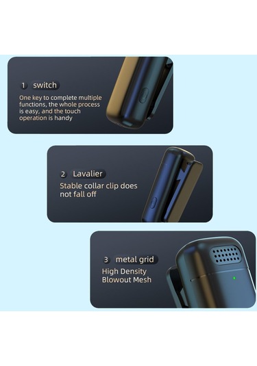 Şarj Özellikli Android İçin Profesyonel Kablosuz Yaka Mikrofonu