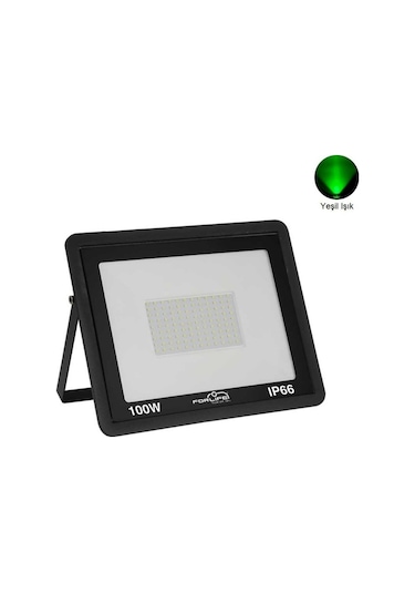 Forlife 100 Watt Slim Kasa Led Projektör Yeşil Işık