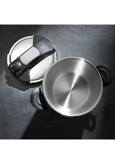 Nehir Silver Matik Paslanmaz Çelik 7 Litre Düdüklü Tencere Gümüş