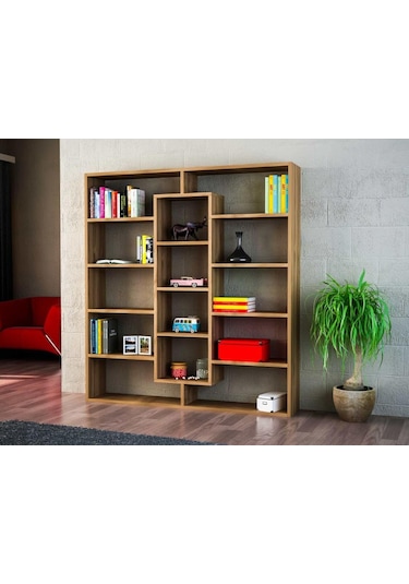 Dekorister Ample Kitaplık Ceviz