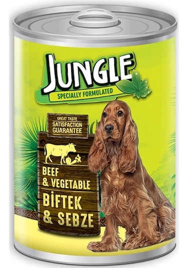Jungle Biftek & Sebzeli Konserve Yetişkin Köpek Maması 415 G