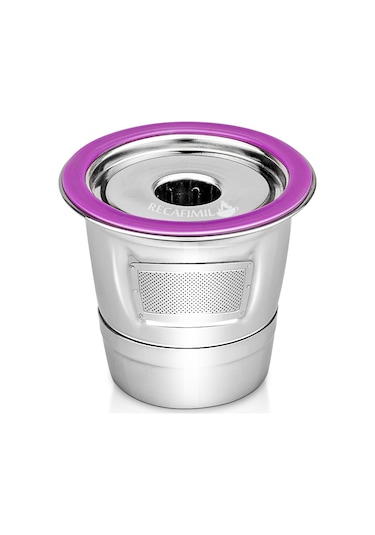 Honmex 304 Paslanmaz Çelik Tekrarlı Kahve Kapsülü Keurig 2.0/1.0 Uyumlu + 8ml Kaşık + Fırça - Mor Ve Gümüş Diğer