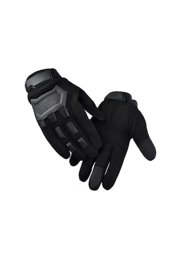 Konesam Erkekler İçin Retro Motosiklet Eldivenleri - Hafif, Dayanıklı, Dokunmatik, Kışlık, Siyah Xl