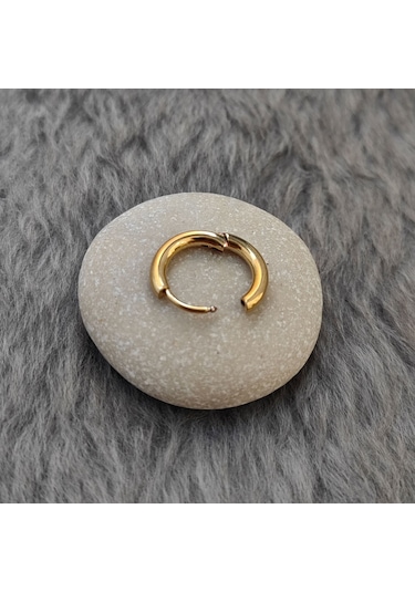 Chavin Çelik 10 MM Gold Küçük Unisex Halka Küpe Et96sr Altın