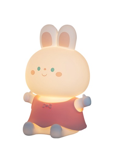 Soft Light Gece Lambası Silikon 7 Renk Değişimi Küçük Tavşan Lambası Çocuk Karikatür Doğum Günü Hediyesi Pembe Diğer