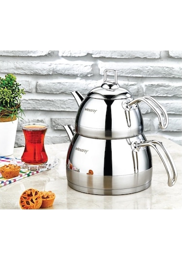 Evimsaray Çaydanlık Takımı Venüs Sade Orta Boy Gri